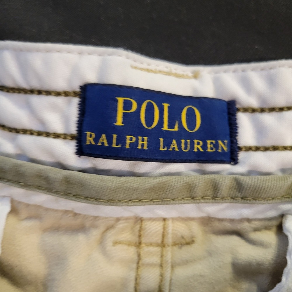 Polo Ralph Lauren Mens Cargo Shorts Tan Khaki Cotton Twill Size 31 Utility - Picture 3 of 7